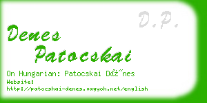 denes patocskai business card